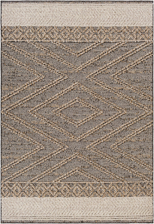 Beige Charcoal Areli Outdoor Area Rug