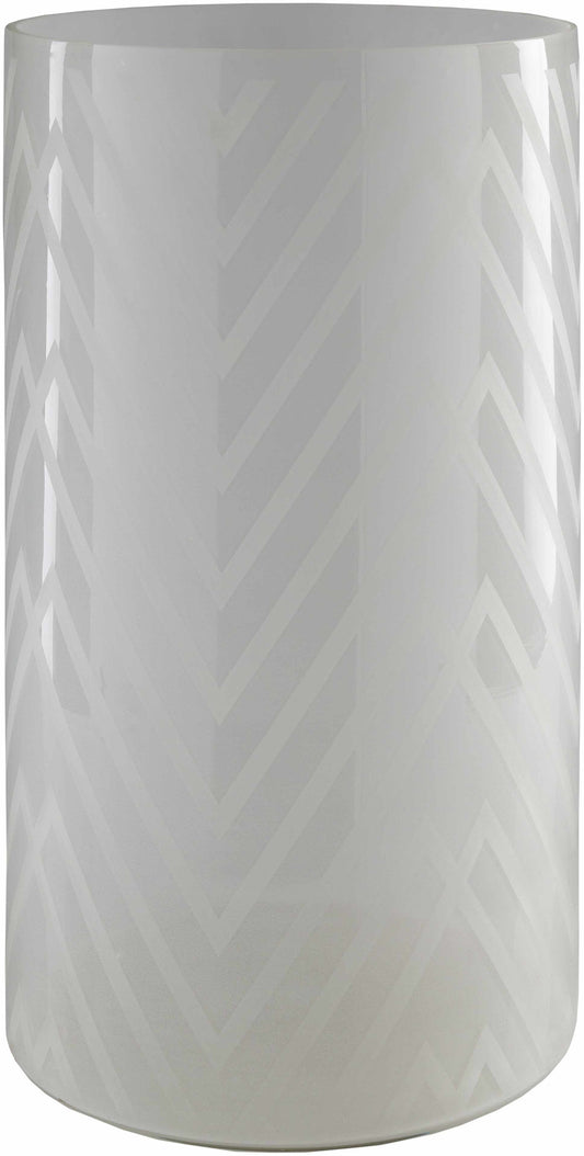 Ballajura White Chevron Pattern Glasas Stool - Clearance
