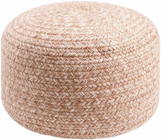 Tonanitla Natural Fiber Blush Knitted Outdoor Pouf