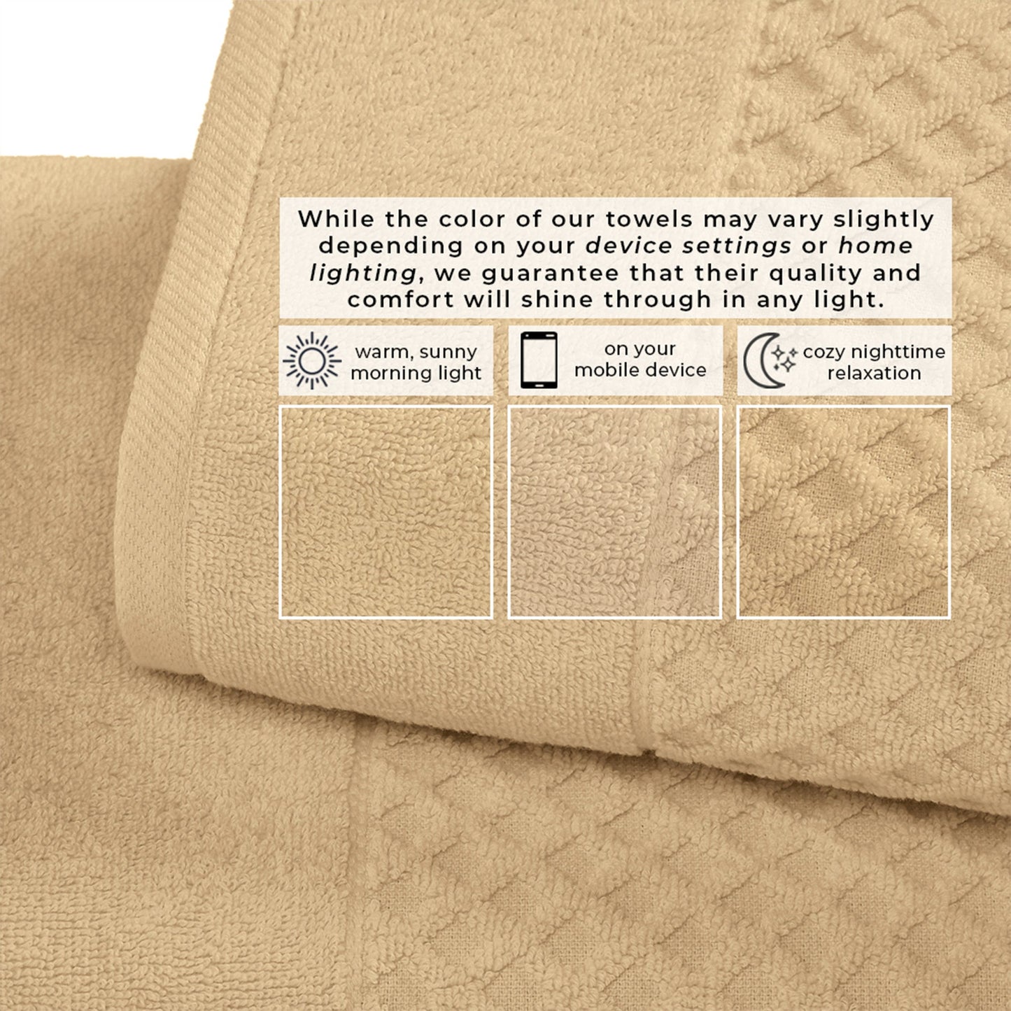 Cotton Diamond Waffle Weave Bath Towel Set - Grayson Collection