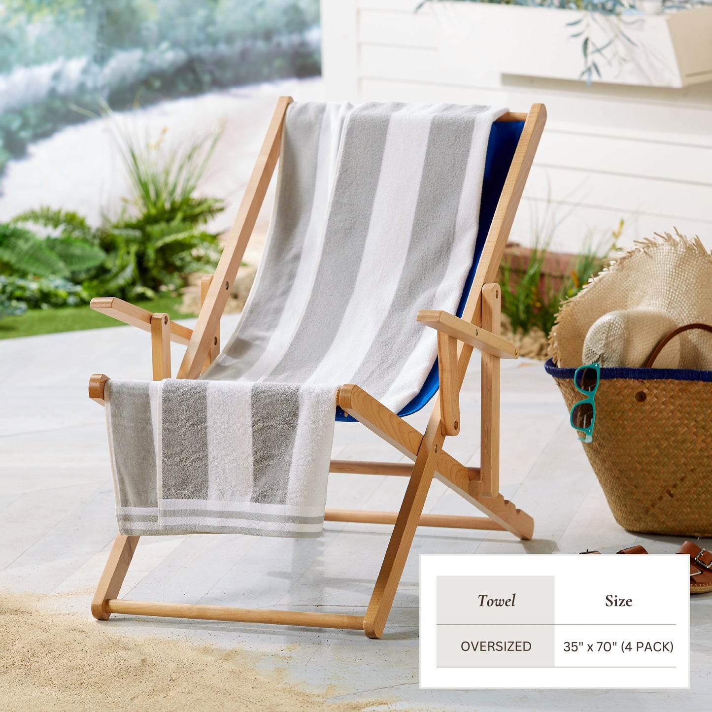 4 Pack Striped Cabana Oversized Beach Towel - Edgartown