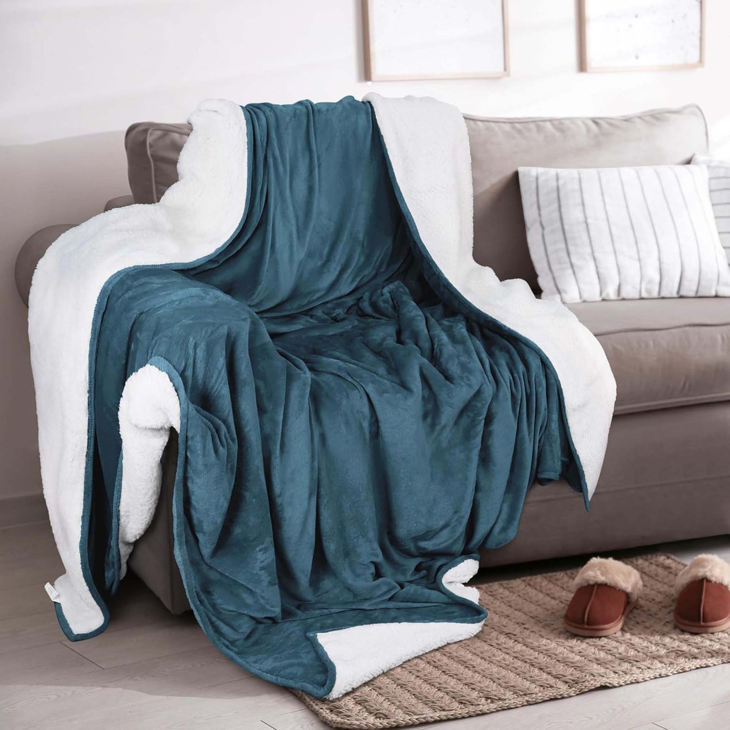 Velvet Plush Sherpa Bed Blanket - Sherpa Fleece Collection